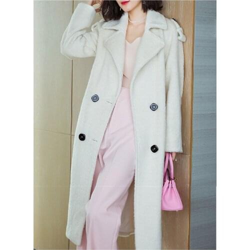 Wool Real Korean Coat Women Winter Jacket Long Cashmere Coats 2020 New Woolen Jackets Overcoat casaco feminino 17236 s en s