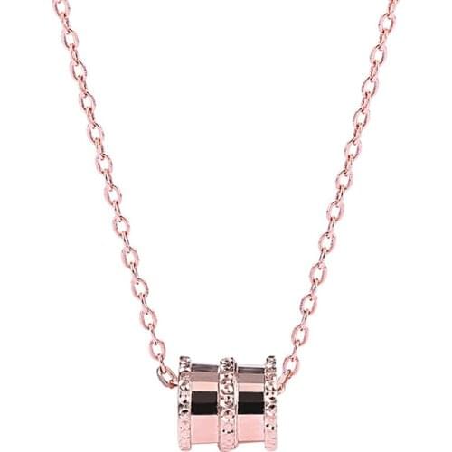 925 Sterling Silver 2019 Love Antidote Small Waist Necklace Rose Gold Carved Face Luxury Clavicle Neck Chain Tube Necklaces S925