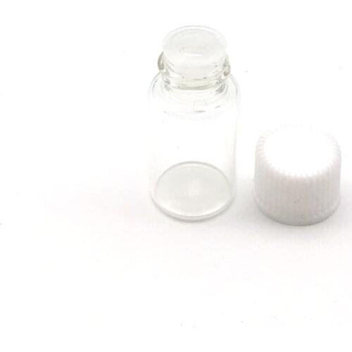 100pcs 3ml Glass Vials Mini Perfume Essential Oil Bottle Small Clear Bottles with no hole tip