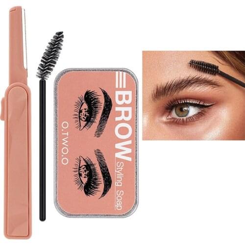 3D Eyebrow Soap Wax With Trimmer Fluffy Feathery Eyebrows Pomade Gel For Eyebrow Lamination Cosmetic Makeup Brow Sculpt Lift