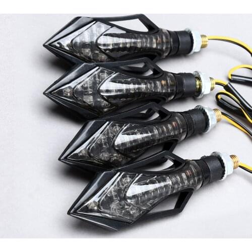 4Pcs 10mm Universal Plastic Motorcycle 9 LED Turn Signal Lamp Indicators Blinker Amber Lights for Suzuki Harley Honda Kawasaki