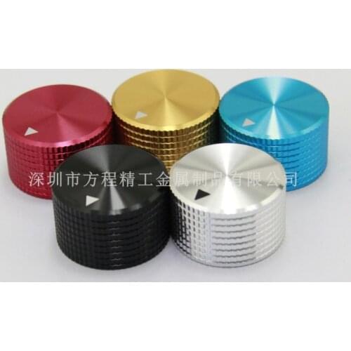 4pcs aluminum knob grid pineapple potentiometer knob 25*15.5*6mm potentiometer cap Volume knob switch silver/black/red amplifier