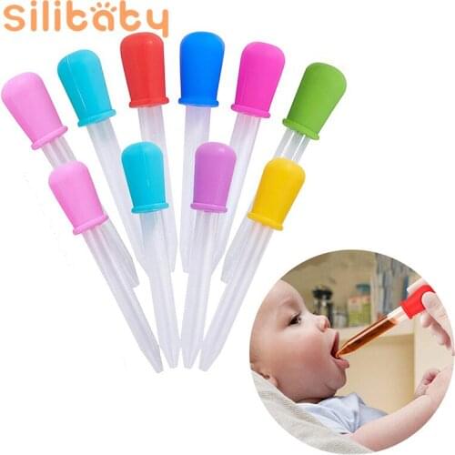 Silibaby 6PCS 5ML Silicone Dropper Baby Medicine Dispenser Baby Pipettes Devices School Laboratory Supplies