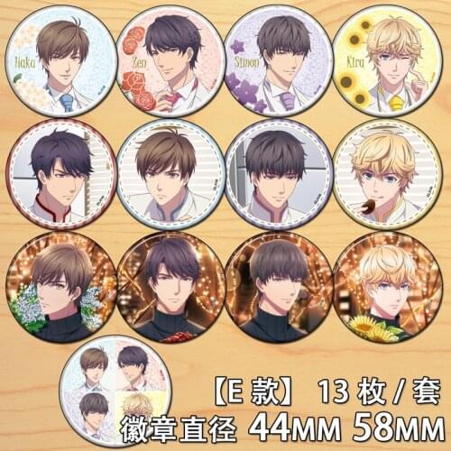 Anime Love Producer Lucien Gavin Victor Figure Badge Round Brooch Pin Gifts Kids Collection Toy