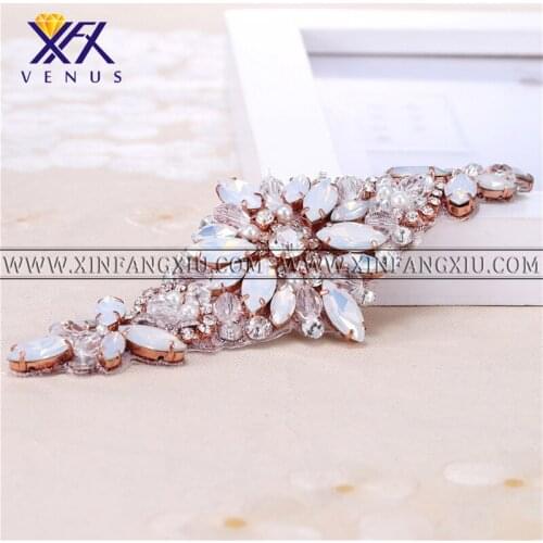 XFX VENUS 10pcs Crystal Applique Iron on For Wedding Dresses Rhinestones for Crafts rinstones Wedding Rhinestone Applique Beaded