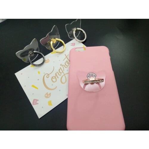 Transparent Phone Finger Ring Stand Holder 360 Rotation Universal Cellphone clear Bracket for iPhone Smart-phone Tablets stand