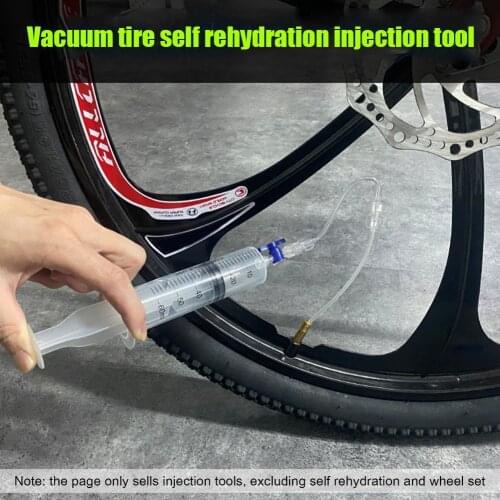 MTB Road Bicycle Sealant Injector Kit Reusable Bike Vacuum Tire Liquid Syringe Tubeless Profess Cycling Repair Tool Accessories