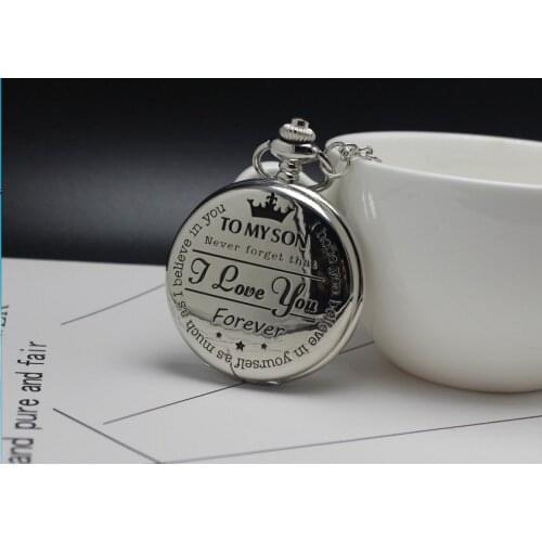 Quartz Pocket Chain Watch To My Son THE GREATEST Necklace Watches For Men Childrens Day Kids Gift Present reloj de bolsillo