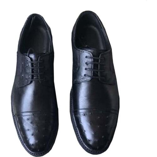 Ousidun Men formal shoes British business Carve patterns Ostrich skin business Ostrich Leather shoes Man dress shoes