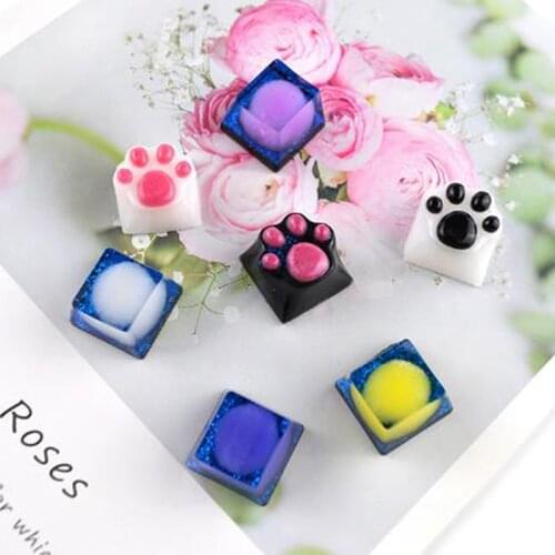 DIY Set Manual Mechanical Gaming Keyboard Key Caps Keycap Resin Art Silicon Molds For UV Crystal Epoxy Handmade Crafts