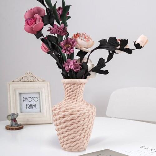 2021 New Flower Vase Home Decor Plastic Vases Imitation Ceramic Unbreakable Flower Basket for Wedding Modern Nordic Room Decor