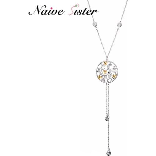 78cm Long Tree of Life Pendant Necklace Fashion Korea Sweater Necklaces For Women Office Lady Girl Hollow Out Copper Jewelry