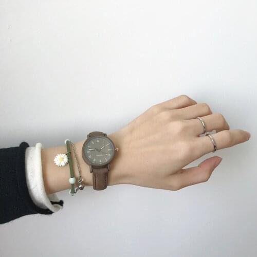 Roma Number Retro Women Watches Ulzzang Brand Simple Ladies Wristwatches Fashion Casual Brown Vintage Leather Woman Quartz Watch