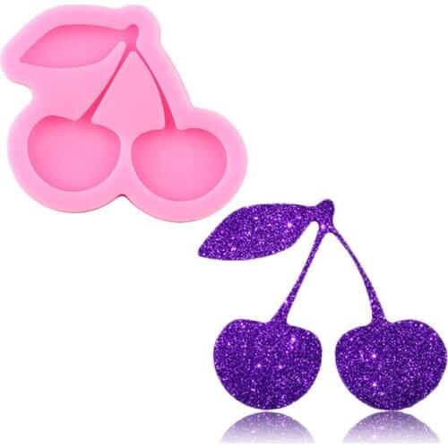 Super Glossy Cherry Silicone Mold Epoxy Resin Craft Keychain Molds DIY Handmade Necklace Charms Making Jewelry Keychains Moulds