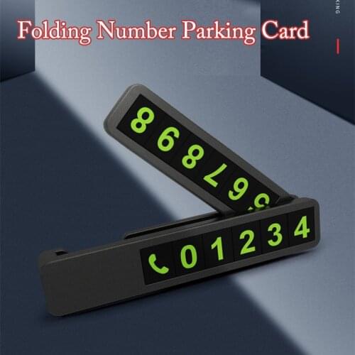 Foldable Car Phone Number Card Plate Temporary Parking Card Car Sticker Luminous Park Stop Automobile Accessories Car styling