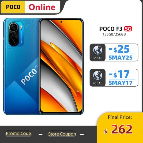 POCO F3 Global Version 5G Snapdragon 870 Octa Core 120Hz 2400x1080 E4 AMOLED DotDisplay 33W Fast Charge 48MP AI Triple Camera
