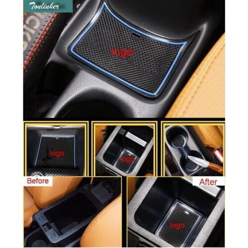 Tonlinker Cover Case Stickers for Nissan KICKS 2017 Car Styling 14pcs Latex three color The Door Groove Mat sticker with logo