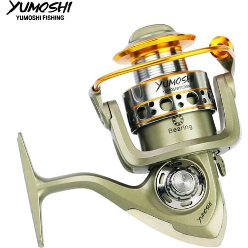 Yumoshi wheels fish spinning fishing reel 5.5:1 12BB LC 1000-7000 series Spinning wheel type Sea Rock lure fishing casting peche