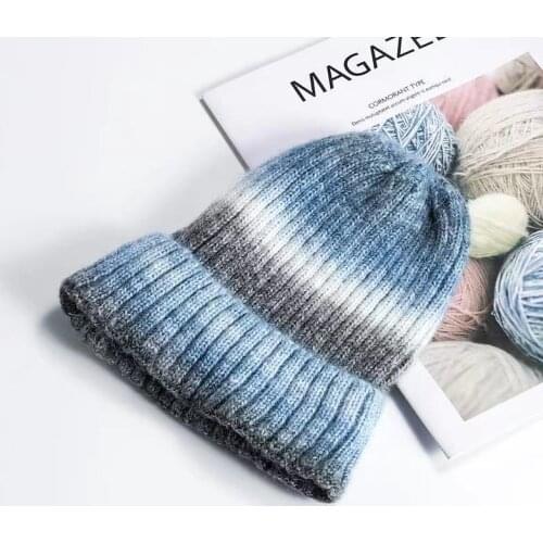 VISROVER 11 Colorway Unisex Space Dyed Yarn Acrylic Woman Winter Hat Soft Autumn Bonnet Best Matched Woman Warm Skullies Gift