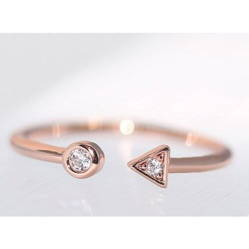 ZHOUYANG Rings For Women Girls Simple Style Geometric Arrow Rose Gold Color Open Finger Ring Daily Gifts Fashion Jewelry R922