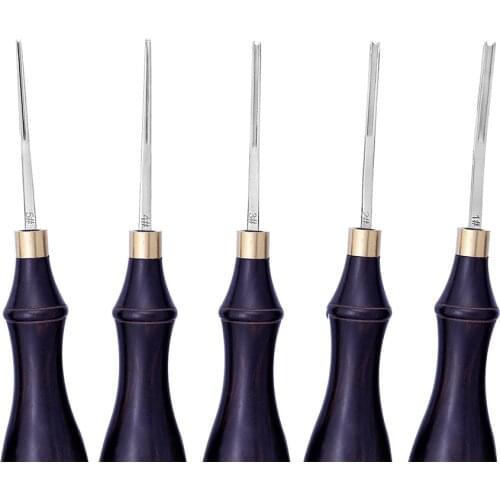 1pc 0.6/0.7/1.3/1.8/2.25mm Leather Edge Creaser Steel Blade Ebony Blackwood Shallow Groove Craft Tool 16cm Leather Edge Tool