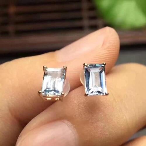 100% Real Natural Aquamarine Earring Natural And Real 925 sterling silver Aquamarine Earring