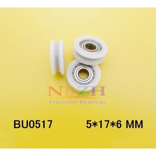 5mm U groove ball bearing BU0517 window and door bearing 5x17x6mm Guide black Pulley Sealed Rail