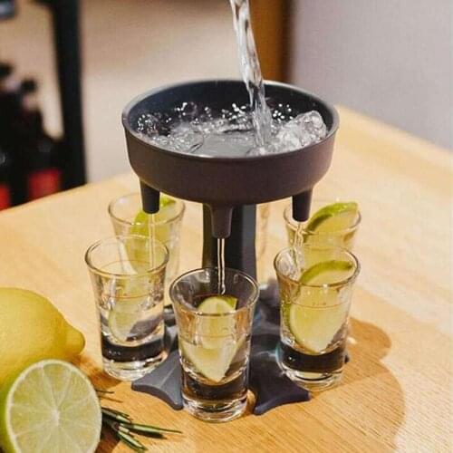 6 Shot Glass Dispenser Holder Wine Whisky Beer Dispenser Bar Rack Caddy Liquor Dispenser Party Games Drinking Tools Accessories