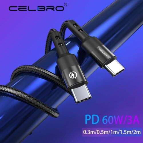 60W 3A Usb Type C Cable C To C Cable Usbc PD Charging Cable for Samsung S20 Ultra Note 20 S21 Plus Quick Charge 4+ Fast Charger