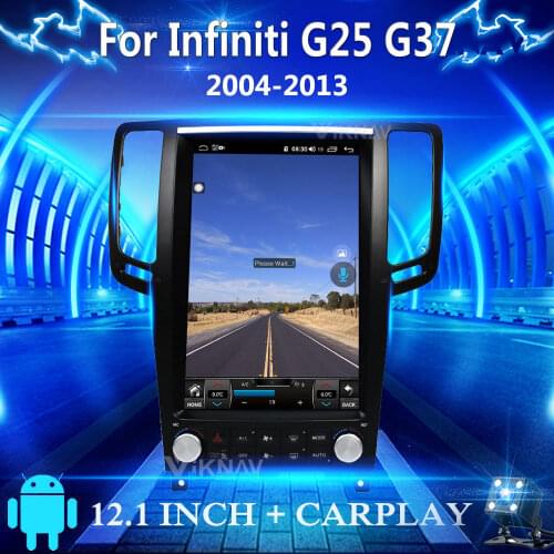 Car radio multimedia player Tesla style for Infiniti G25 G37 2004-2015 HD screen Car DVD Player GPS Navigation