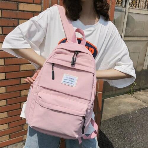 Large Leisure Backpack for Girls Teenage Pink Bag Pack Women Student Nylon Waterproof Oxford cloth Big School Large Capacity Bag