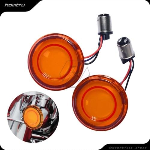 Motorcycle 1157 Bullet Style LED Front Turn Signal Conversions Case for Harley Touring FLHTK FLTRX FLTRXS Softail etc