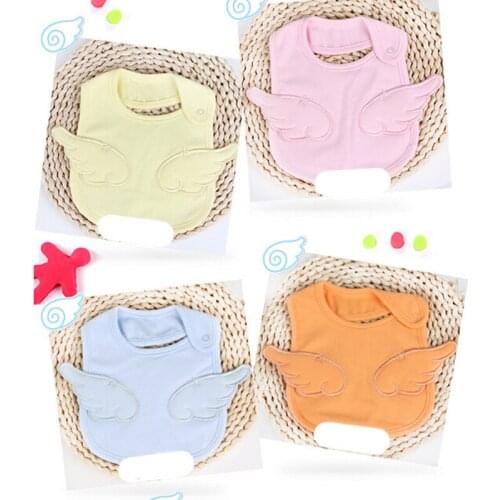 Baby Bibs Round Cotton Bibs Infant Saliva Towel Baby Boys Girls Feeding Burp Cloths Soft Absorbent Bandana Apron Angel Wing Bibs