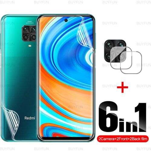 6in1 Front Back Hydrogel Film For Xaiomi Redmi Note 9 Pro safety soft film for redmi redme note 9 8 7 pro max 9s 8t 7s lens film
