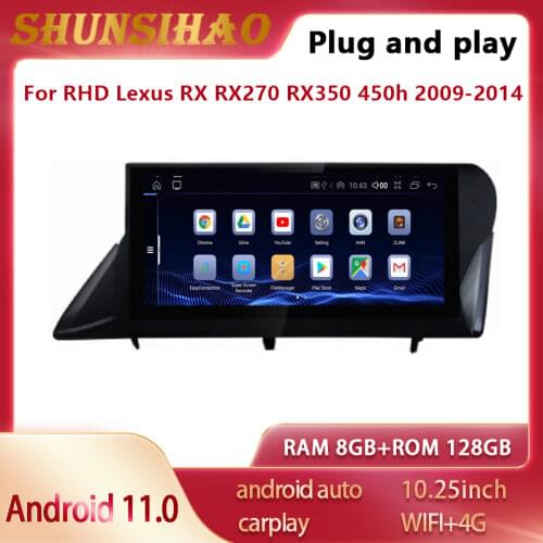 Ouchuangbo Android 10 GPS navi For 10.25inch RHD RX RX270 RX350 450h 2009-2014 Automatic radio stereo carplay multimedia