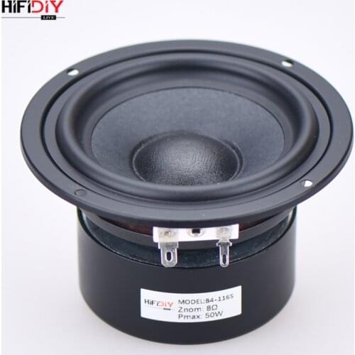 HIFIDIY LIVE HIFI 4 inch 4.5" Midbass Woofer speaker Unit 4 / 8 OHM 50W cotton and hemp fiber basin Loudspeaker B4-116S