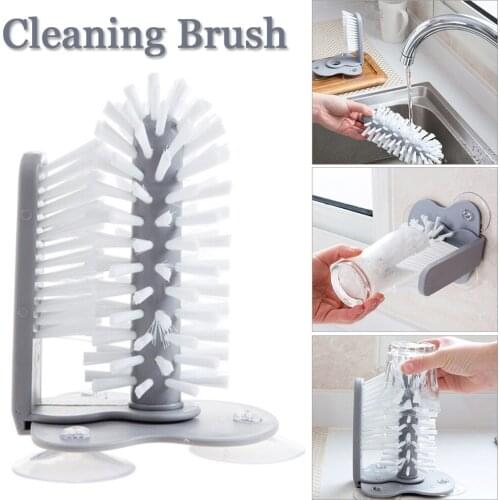 Innovative Wall-mounted Convenient Cup Brush Glass Cleaning Rotating Cup Tea Cup Brush Cup Cleaning Tools Kitchen opportune