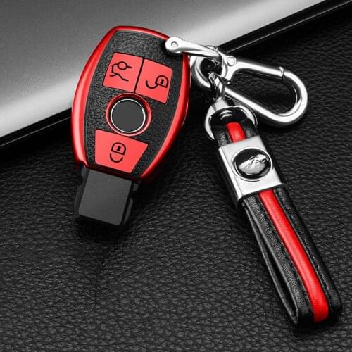 TPU Leather Car Key Case Cover Holder For Mercedes benz A B G Class GLK GLA W176 W210 W211 W124 W202 W203 W204 W212 W176 AMG