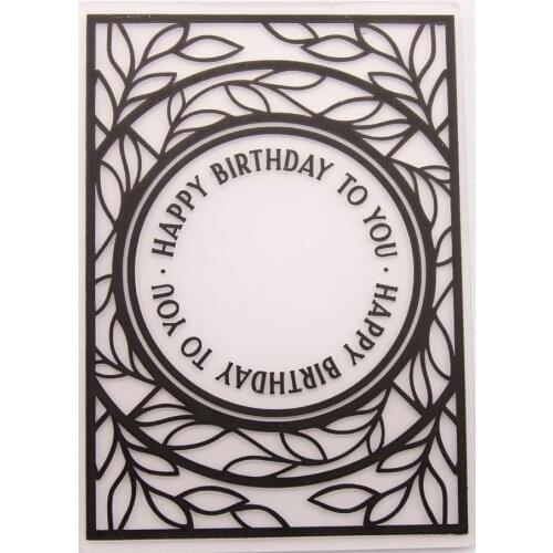 2020 Happy Birthday Lace Embossing Folders for Papers Photo Album Making Cards Supplies DIY 3D Plastic Scrapbooking Cutting Dies