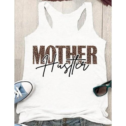 Funny Leopard Printed Mother Hustler TANK TOP mom life vest Women summer beach tees soft sex tank tops tumblr casual styles tees