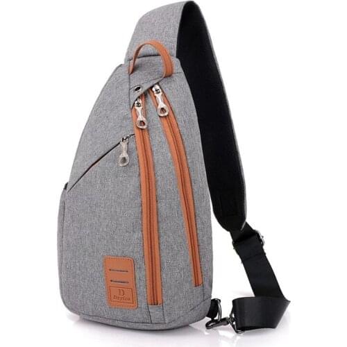 POOLOOS Men Chest Pack Large Capacity Sling Shoulder Bag Multifunction Crossbody Bag for Men Messengers Bag Travel Back Pack