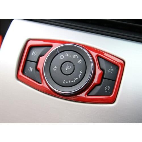 ABS Car Front Head Light Adjust Button Switch Frame Styling Sticker Fit For Ford Mustang F150 2015 2016 Car-covers