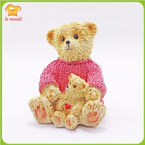 New Mother Bear Hugs Baby Bear Silicone Molds. Suitable for Resin. Candle. Gypsum Aromatherapy Mould