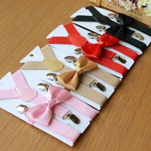 Multitrust Brand New Baby Boys Kids Suspender and Bow Tie Matching Tuxedo Wedding Suit Overalls Fashion Party Accessories