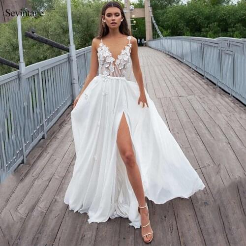 Sevintage Chiffon Wedding Dresses