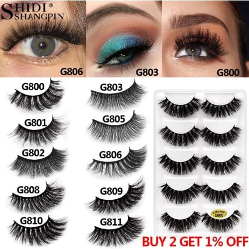 SHIDISHANGPIN 5 pairs mink eyelashes 3d mink lashes natural false eyelashes hand made makeup eyelash extension cilios drop ship