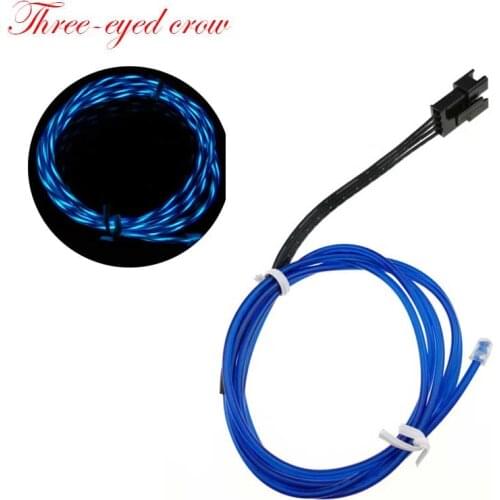Battery Led Neon Light Flexible Blue EL Cold Line Wire 1/2/3/5 Meters DIY LED Strip Car Decorative Lights with 2*AA Battery Pack