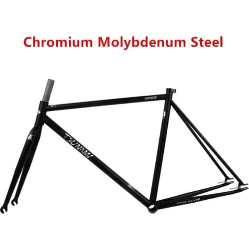 700C Bicycle Frame Chromium Molybdenum Steel SNM4130 Fixed Gear Fixie Bike Frameset 52cm Cycling Parts Pure Color Paint