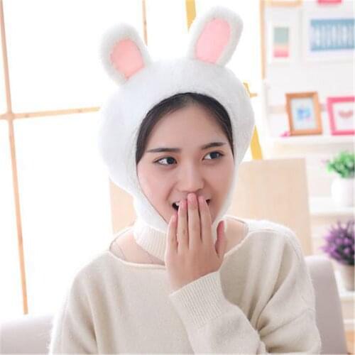Womens Cute Rabbit Frog Animal Earflap Winter Hat Party Novelty Plush Bunny Cosplay Costume Supplies Photo Props