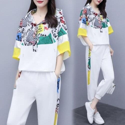 Sportswear suit women loose Korean two-piece shorts 2020 new summer ladies two-piece set O-neck short shorts 2 sets